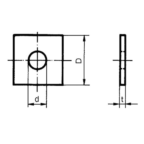 Bricka fyrkant 4BB FZB DIN 436