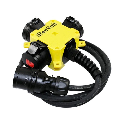 Grenuttag 3-vägs 16 A 400 V med lock + kabel